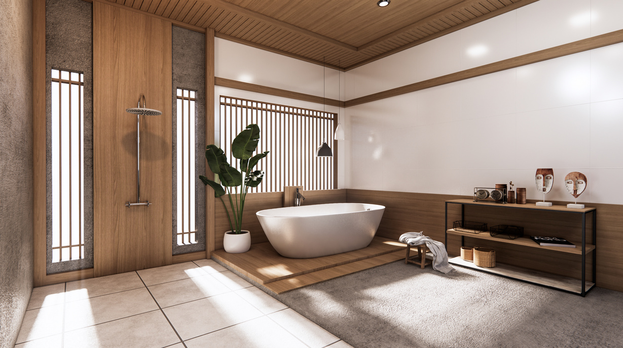 Interior Design of a Bathroom in Japan