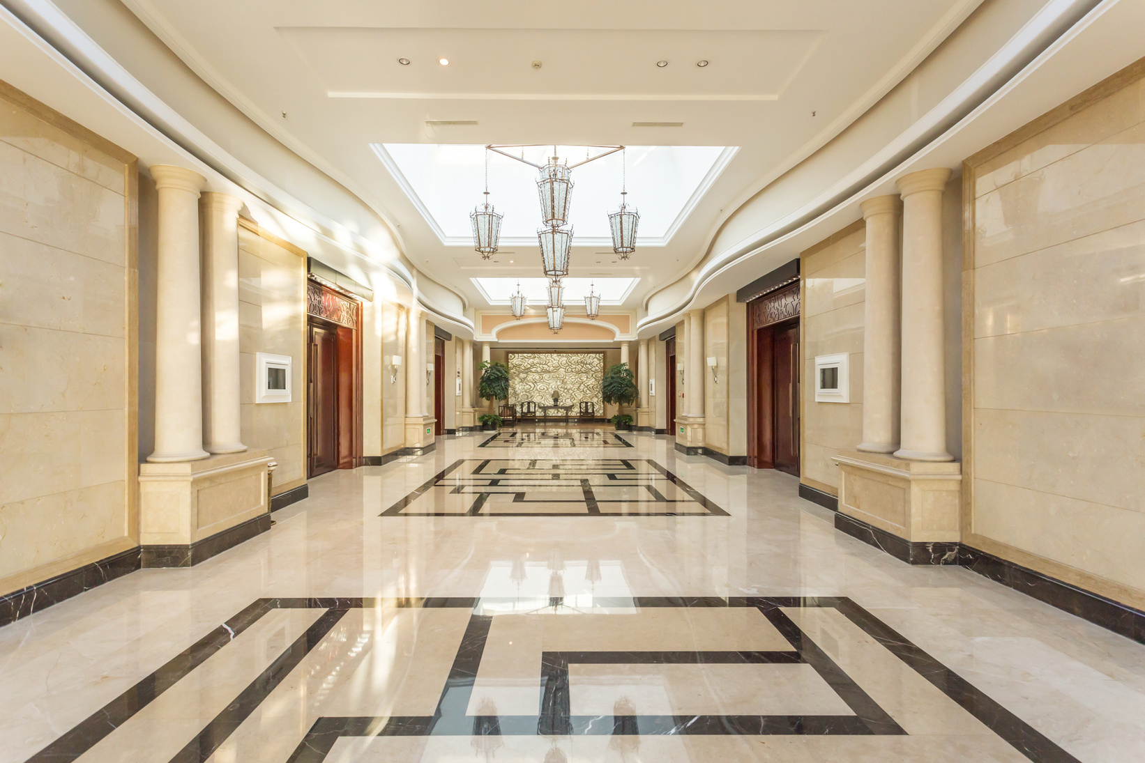 modern hotel interior and corridor